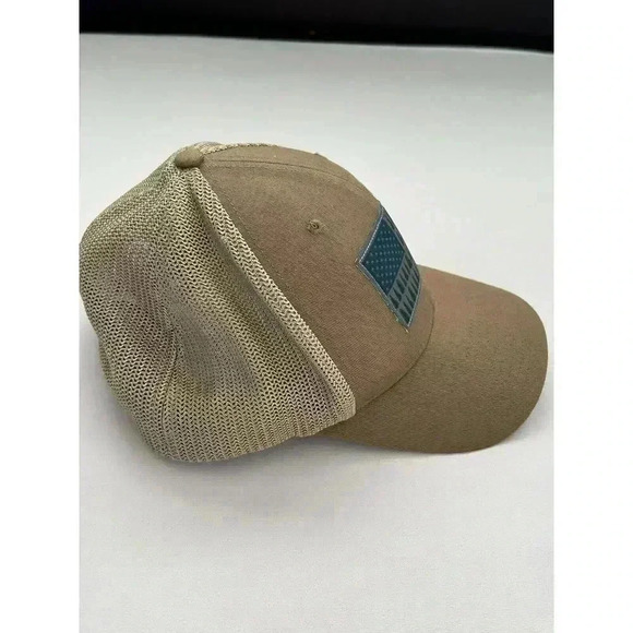 Mens Columbia PFG Mesh Tree Flag Ball Cap Hat Delta Brown L/XL Flexfit. Outdoor - Picture 2 of 8